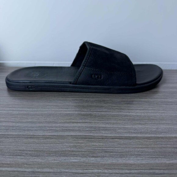 UGG Men's Seaside Slides Sandals Black Nubuck size 10 $80 - Picture 7 of 9